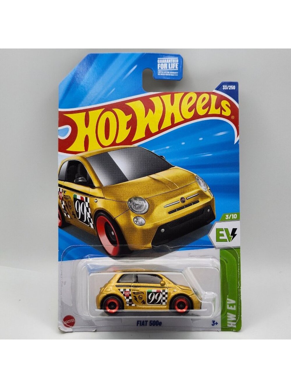 Hot Wheels Fiat 500e Gold HW EV Die-Cast Toy Car 3/10 Mattel 3+